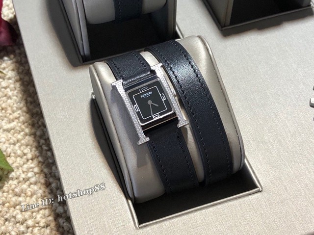 HERMES新款手表 爱马仕最新配色H系列 全手工原厂Epsom皮带女表 gjs1112